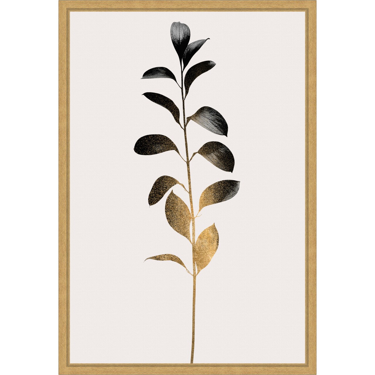 Monochromatic No 9 Dark Gold by Eins Kubistika Framed Canvas Wall Art